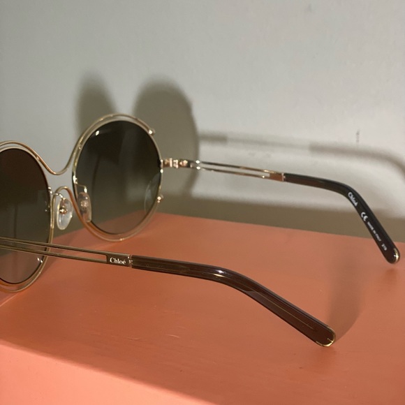 Authentic Chloe’ Designer Gold Sunglasses main image 7